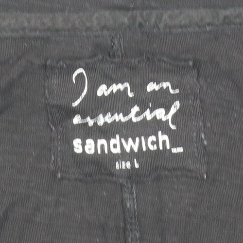 Sandwich Women Black Shift Dress L Long Sleeve Jersey Cotton