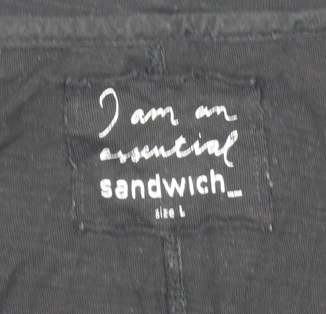 Sandwich Women Black Shift Dress L Long Sleeve Jersey Cotton