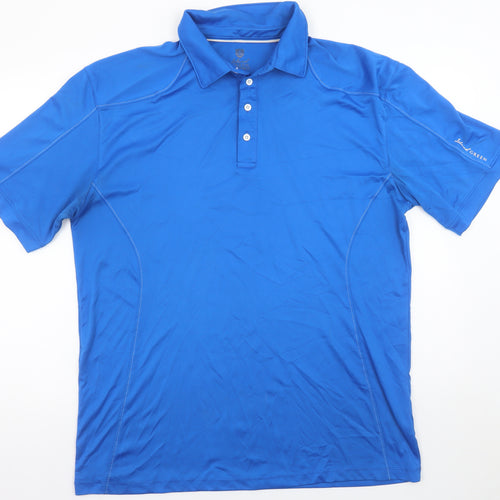 Island Green Men’s Blue 2XL Golf Polo Shirt Quick Dry Polyester