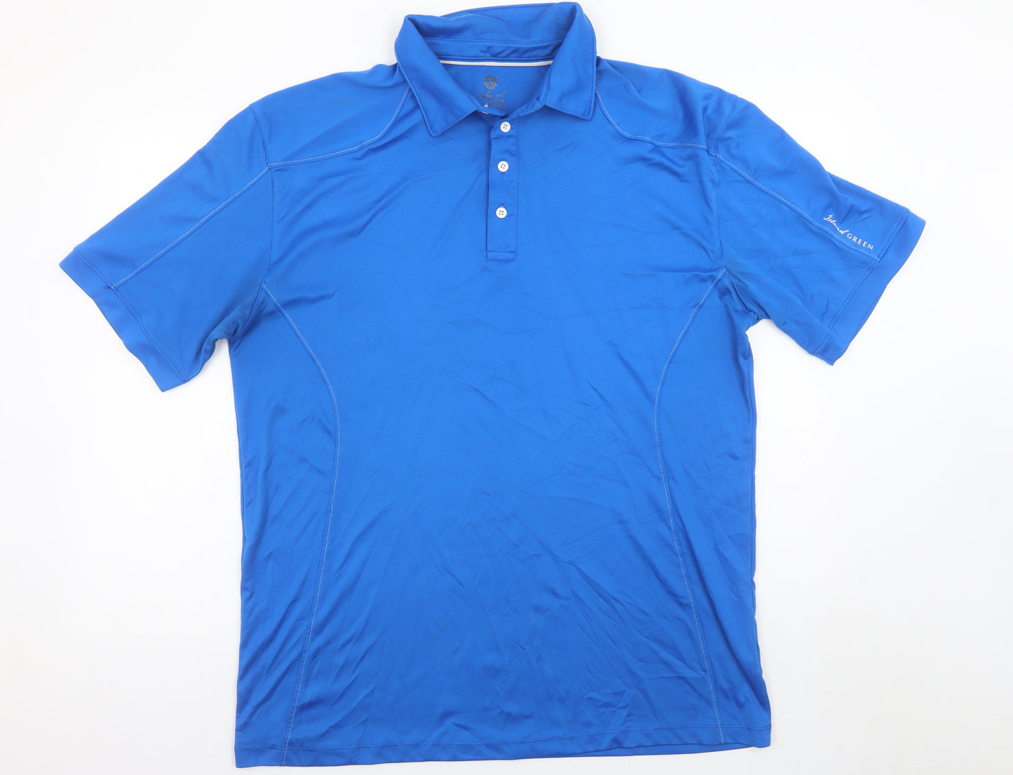 Island Green Men’s Blue 2XL Golf Polo Shirt Quick Dry Polyester