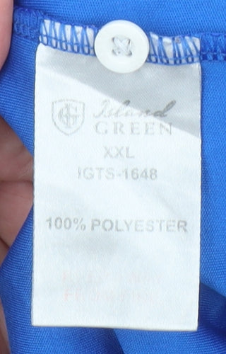 Island Green Men’s Blue 2XL Golf Polo Shirt Quick Dry Polyester