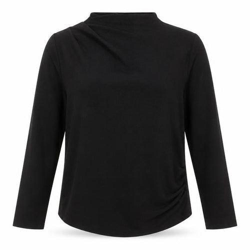 Gallery Women’s Black Long Sleeve High Neck Stretch Blouse Size L