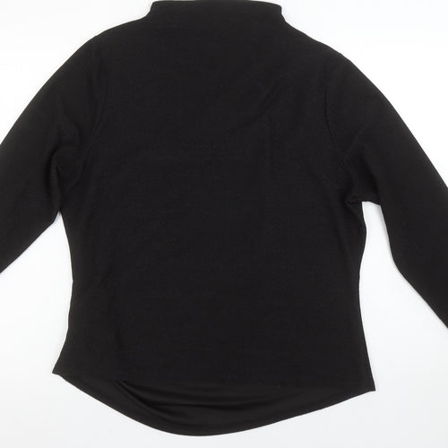 Gallery Women’s Black Long Sleeve High Neck Stretch Blouse Size L