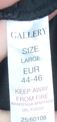 Gallery Women’s Black Long Sleeve High Neck Stretch Blouse Size L