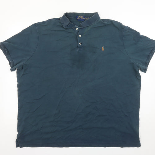 Ralph Lauren Men's Blue 2XL Classic Fit Cotton Polo Shirt