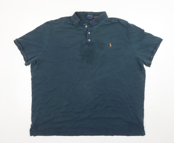 Ralph Lauren Men's Blue 2XL Classic Fit Cotton Polo Shirt