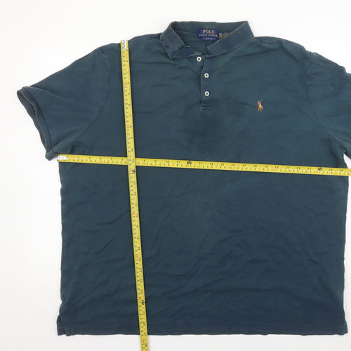 Ralph Lauren Men's Blue 2XL Classic Fit Cotton Polo Shirt