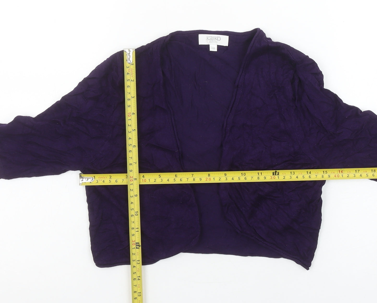 Kaliko Petite Purple 3/4 Sleeve Open Cardigan Size 10