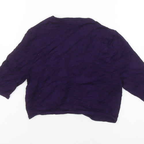Kaliko Petite Purple 3/4 Sleeve Open Cardigan Size 10