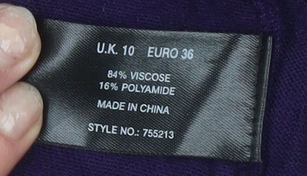 Kaliko Petite Purple 3/4 Sleeve Open Cardigan Size 10
