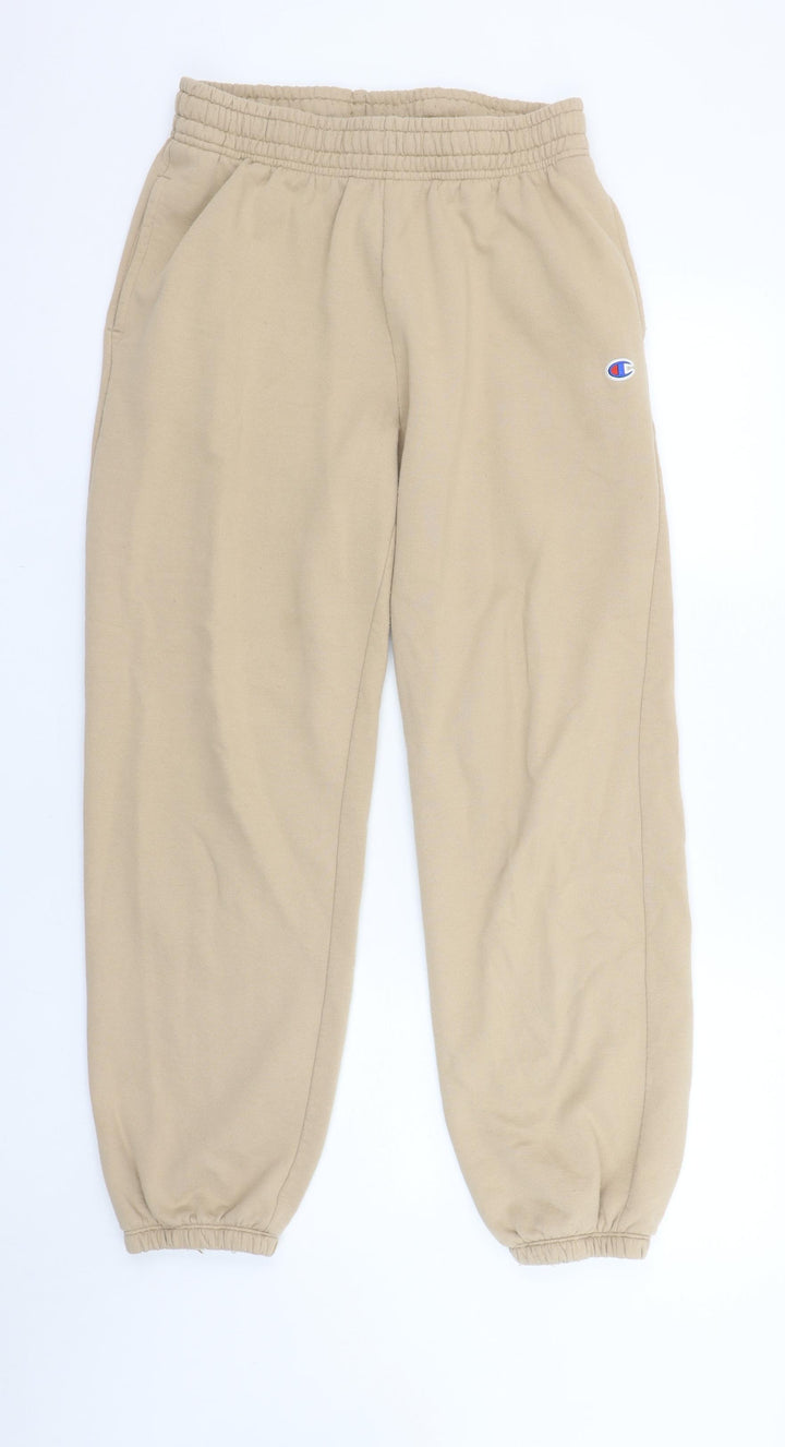 Champion Womens Beige Sweatpants M Elastic Waist Fleece Joggers