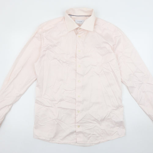 Eton Men's Pink Slim Fit 16.5in (42) Long Sleeve Cotton Shirt