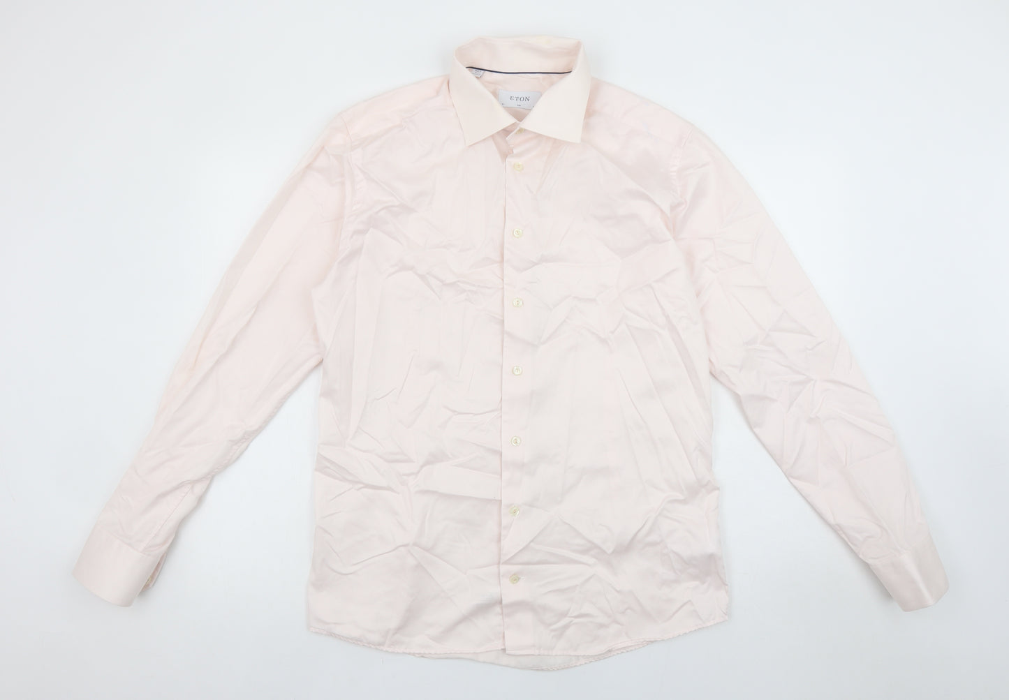Eton Men's Pink Slim Fit 16.5in (42) Long Sleeve Cotton Shirt