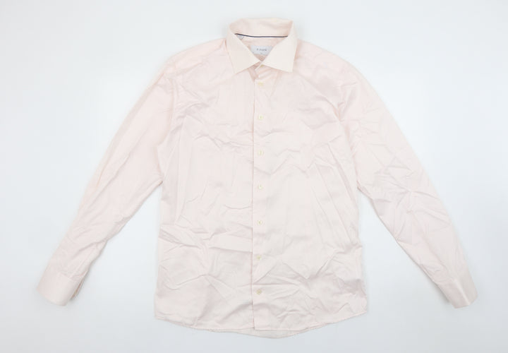 Eton Men's Pink Slim Fit 16.5in (42) Long Sleeve Cotton Shirt