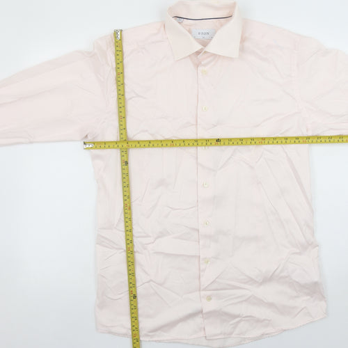 Eton Men's Pink Slim Fit 16.5in (42) Long Sleeve Cotton Shirt
