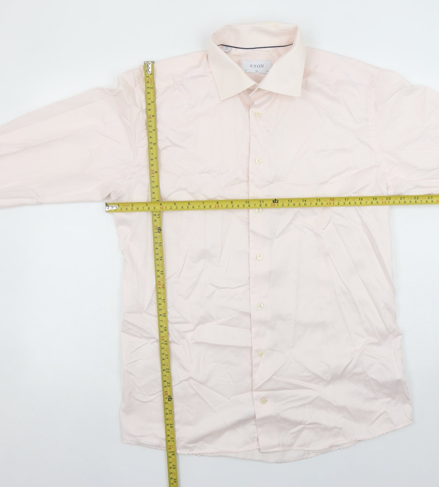 Eton Men's Pink Slim Fit 16.5in (42) Long Sleeve Cotton Shirt
