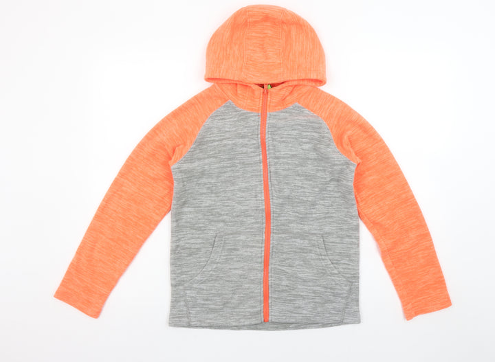 Mountain Warehouse Girls Grey & Orange Hooded Full Zip Jacket 11-12 Years