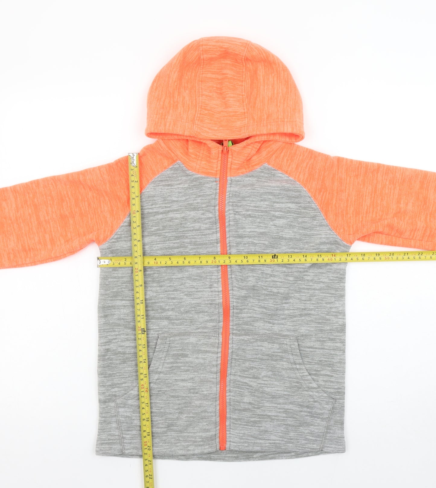 Mountain Warehouse Girls Grey & Orange Hooded Full Zip Jacket 11-12 Years