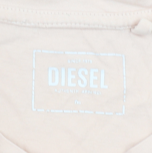Diesel Womens Beige Basic Cotton Short Sleeve T-Shirt M