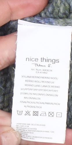 Nice Things Paloma S Women Green Roll Neck Wool Alpaca Jumper Size S