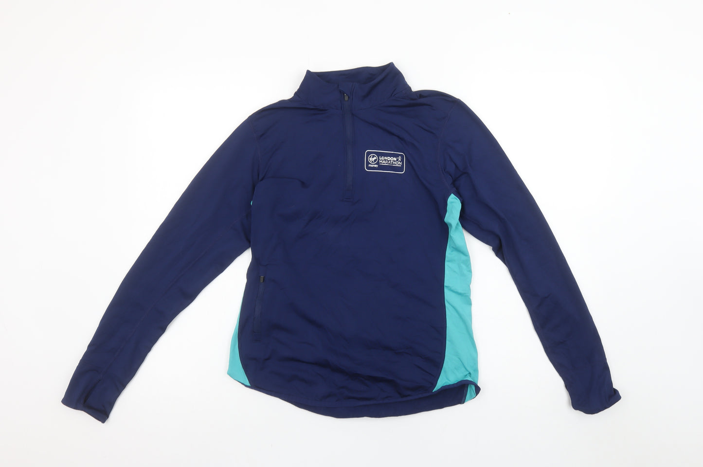 London Marathon Events Women's Blue Small 1/4 Zip Long Sleeve Running Top