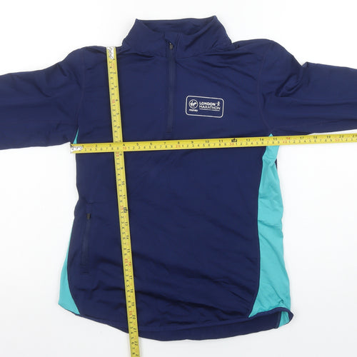London Marathon Events Women's Blue Small 1/4 Zip Long Sleeve Running Top