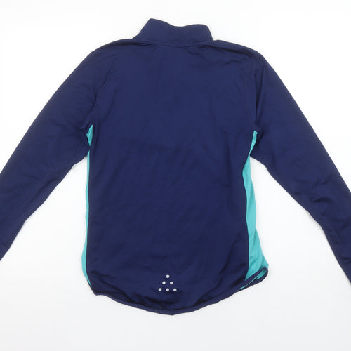 London Marathon Events Women's Blue Small 1/4 Zip Long Sleeve Running Top