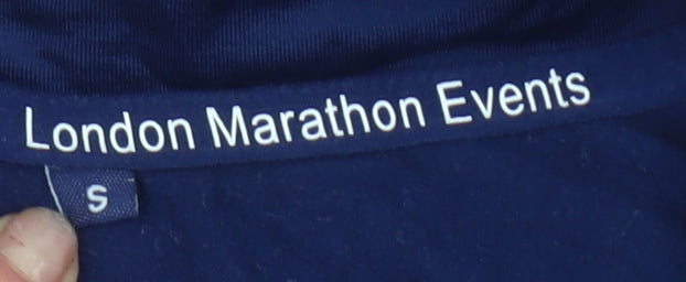 London Marathon Events Women's Blue Small 1/4 Zip Long Sleeve Running Top