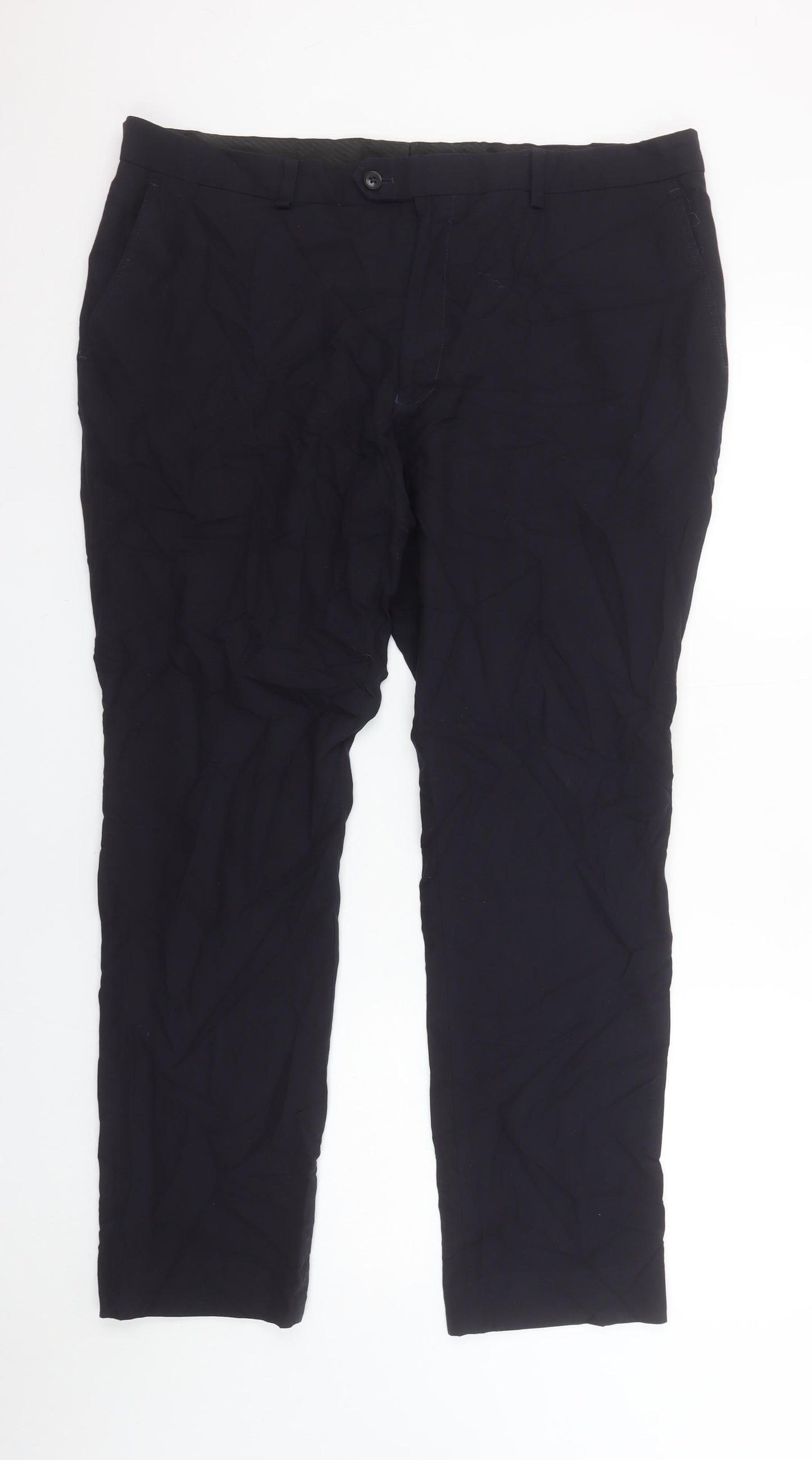 Next Men's Black Chino Trousers Size 40W 31L Regular Fit