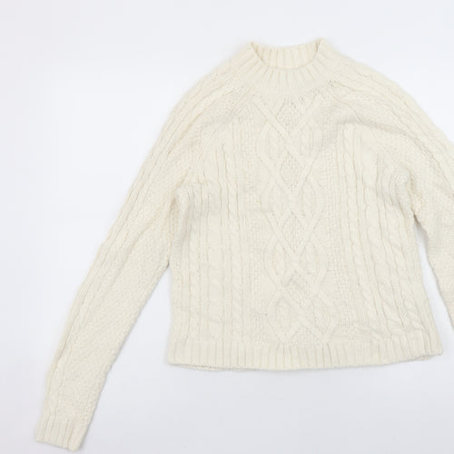 Abercrombie & Fitch Women’s Ivory Cable Knit Jumper XS