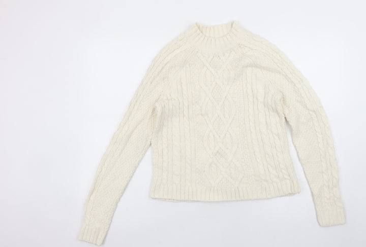 Abercrombie & Fitch Women’s Ivory Cable Knit Jumper XS