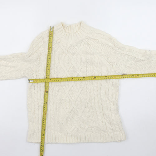 Abercrombie & Fitch Women’s Ivory Cable Knit Jumper XS