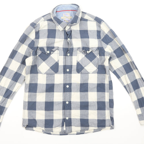 Fat Face Men's Blue Check Button-Up Cotton Shirt Medium