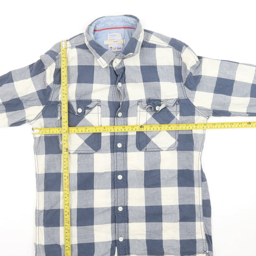 Fat Face Men's Blue Check Button-Up Cotton Shirt Medium