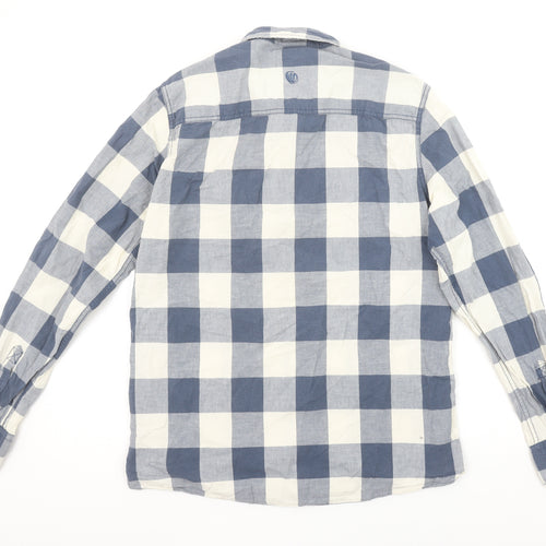 Fat Face Men's Blue Check Button-Up Cotton Shirt Medium