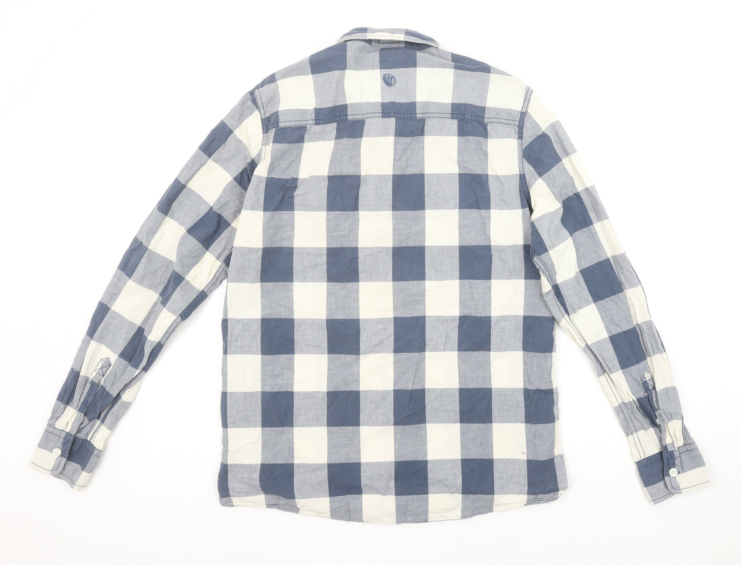 Fat Face Men's Blue Check Button-Up Cotton Shirt Medium