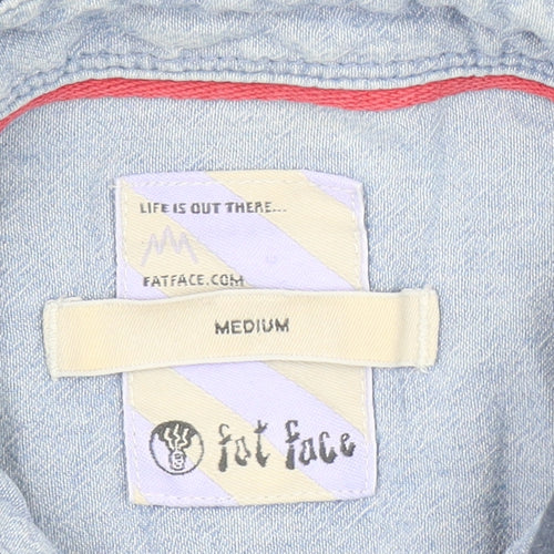 Fat Face Men's Blue Check Button-Up Cotton Shirt Medium