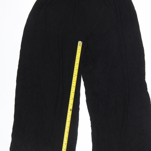 ASOS DESIGN Women’s Black Wide-Leg Trousers UK 10 Elastic Waist
