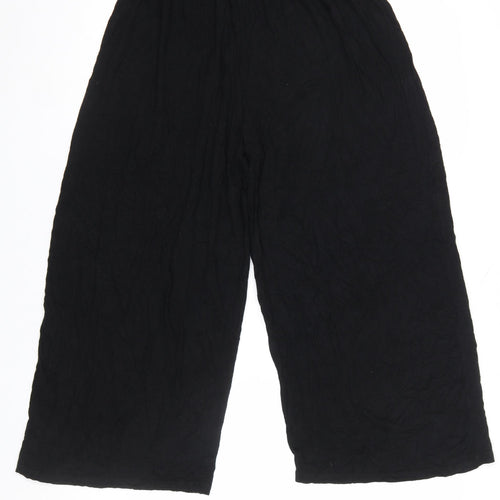 ASOS DESIGN Women’s Black Wide-Leg Trousers UK 10 Elastic Waist