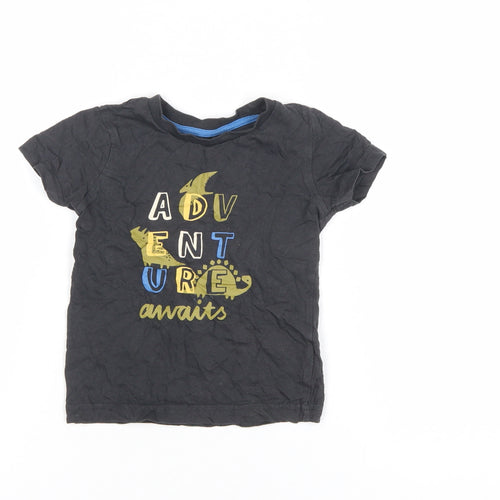 Mothercare Black Dinosaur Adventure Graphic T-Shirt 18-24 Months