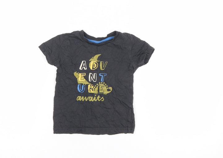 Mothercare Black Dinosaur Adventure Graphic T-Shirt 18-24 Months