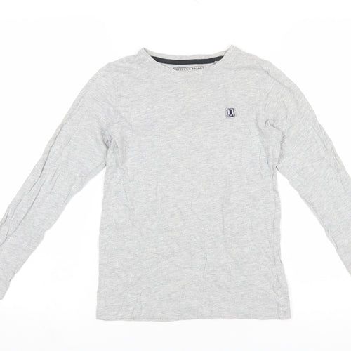 Next Boys Grey Long Sleeve Cotton T-Shirt 10 Years Regular Fit