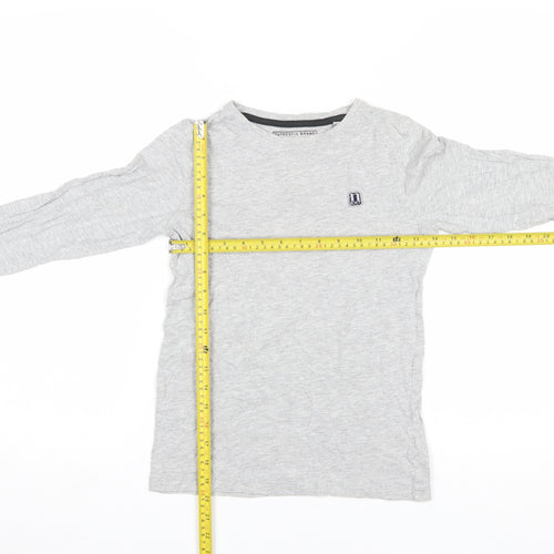 Next Boys Grey Long Sleeve Cotton T-Shirt 10 Years Regular Fit