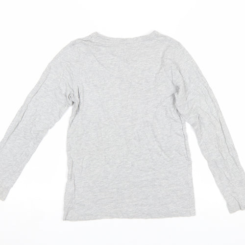 Next Boys Grey Long Sleeve Cotton T-Shirt 10 Years Regular Fit