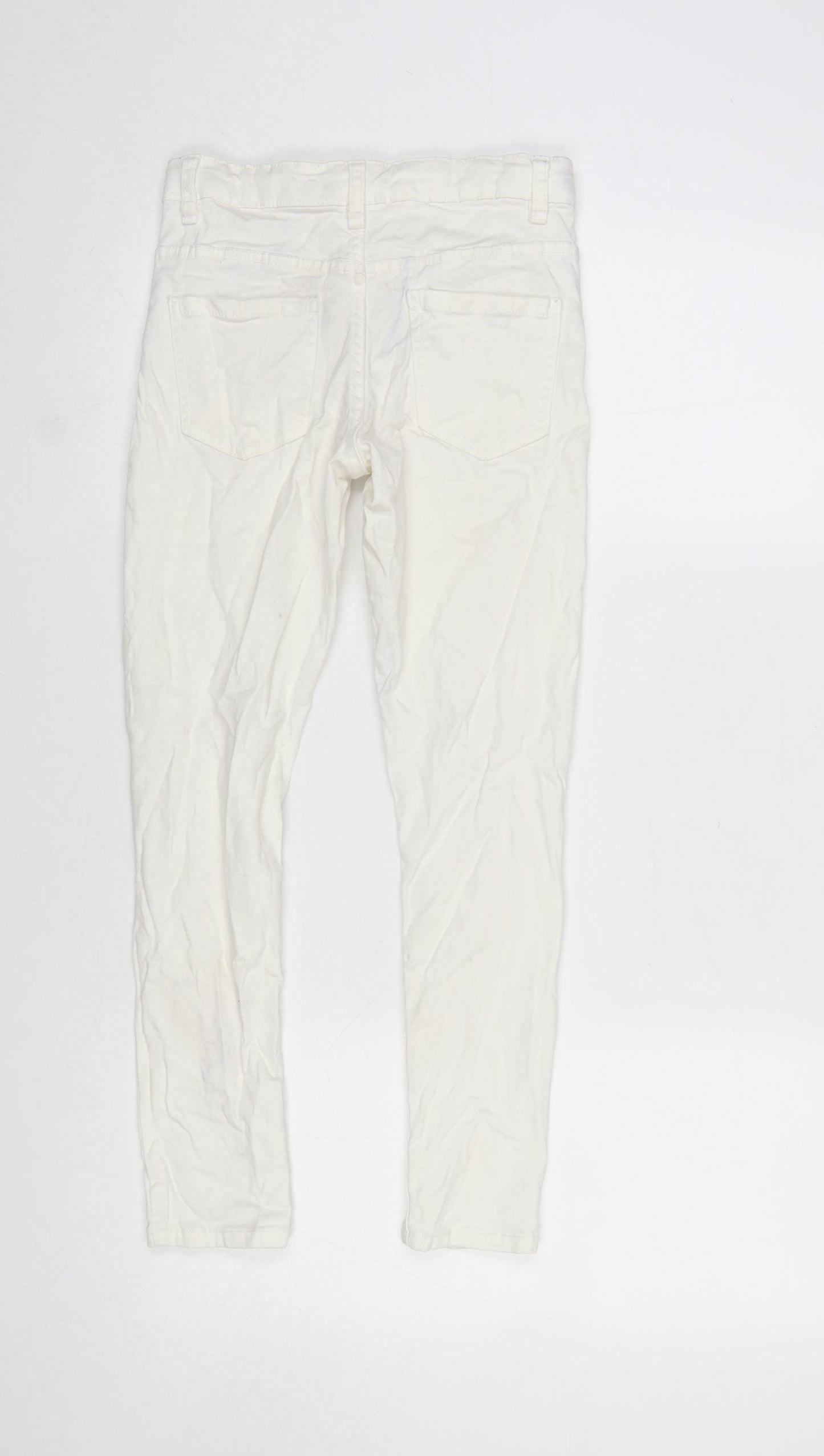 Denim 365 Girls White Ripped Skinny Jeans 10-11 Years Cotton Stretch