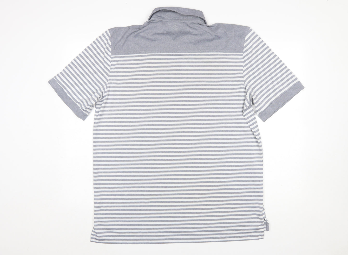 IZOD Men’s Grey Striped Performance Golf Polo Shirt Size L