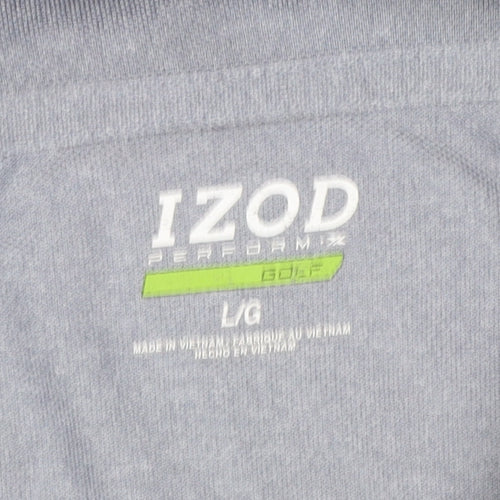 IZOD Men’s Grey Striped Performance Golf Polo Shirt Size L