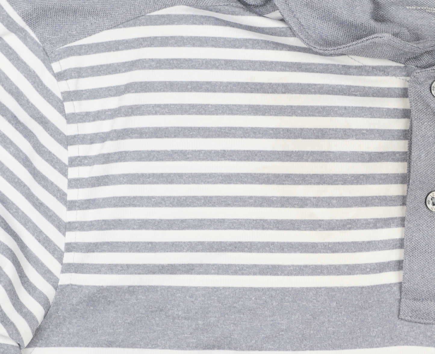 IZOD Men’s Grey Striped Performance Golf Polo Shirt Size L
