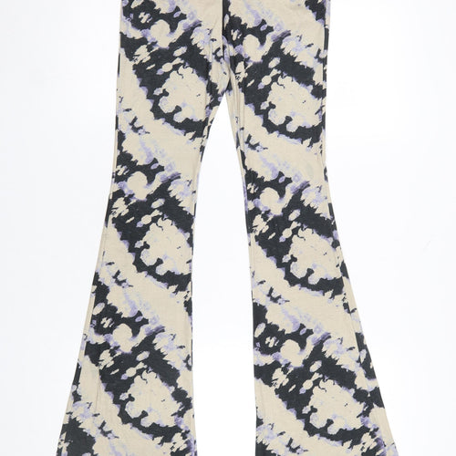 Topshop Women’s Beige Tie Dye Flared Leggings Size 10
