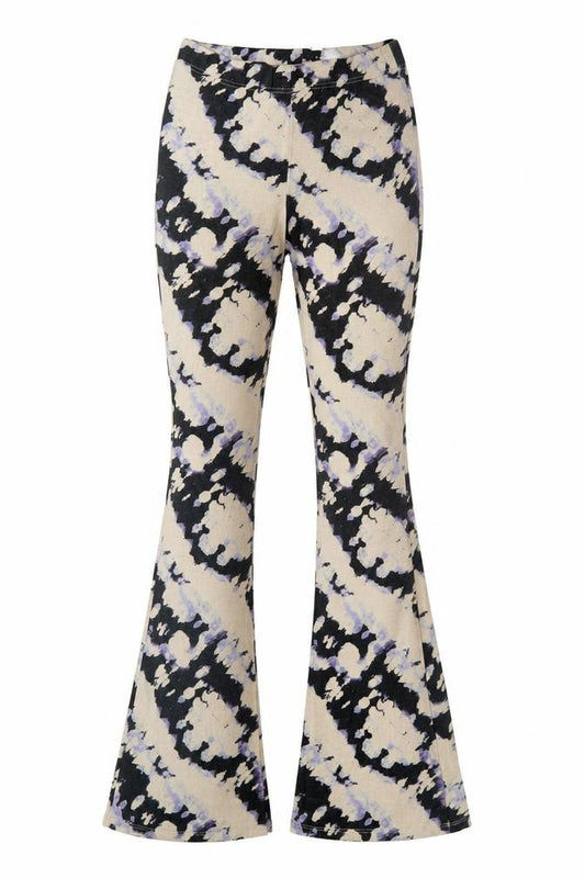 Topshop Women’s Beige Tie Dye Flared Leggings Size 10